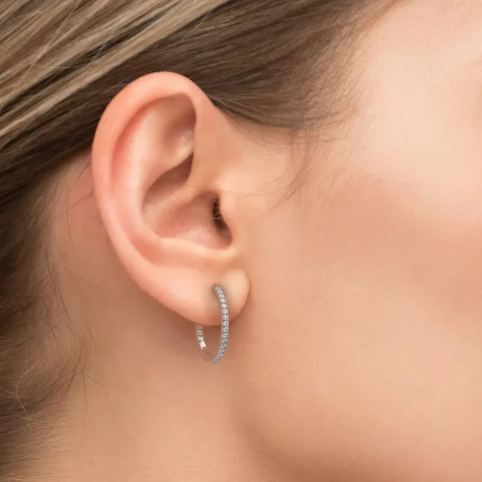 20mm Inside Out Pave Hoops - Image 2