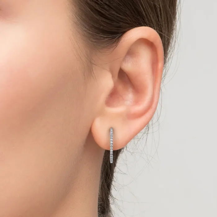 20mm Inside Out Pave Hoops - Image 3