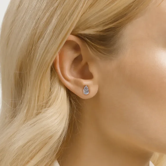 2 CTW Stud Earrings Set With Pear Lab Diamonds - Image 2