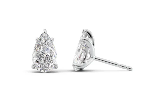 2 CTW Stud Earrings Set With Pear Lab Diamonds