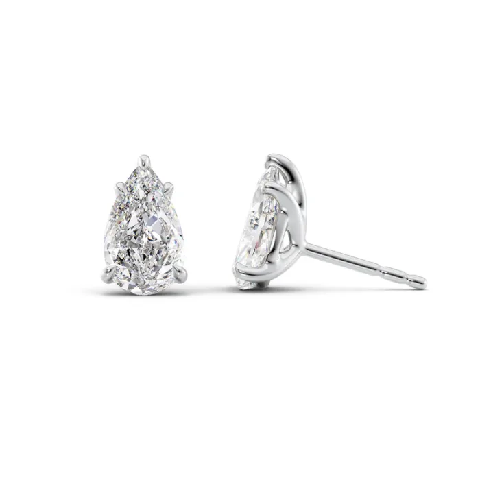 2 CTW Stud Earrings Set With Pear Lab Diamonds