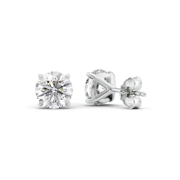 2 CTW Stud Earrings Set With Round Lab Diamonds - Image 4