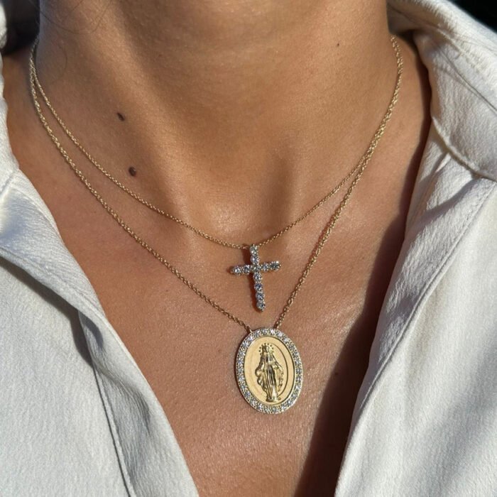 Lab Grown Diamond Cross Necklace - Image 2